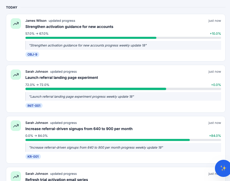 Northstar reminder email surfacing blocked items that need attention